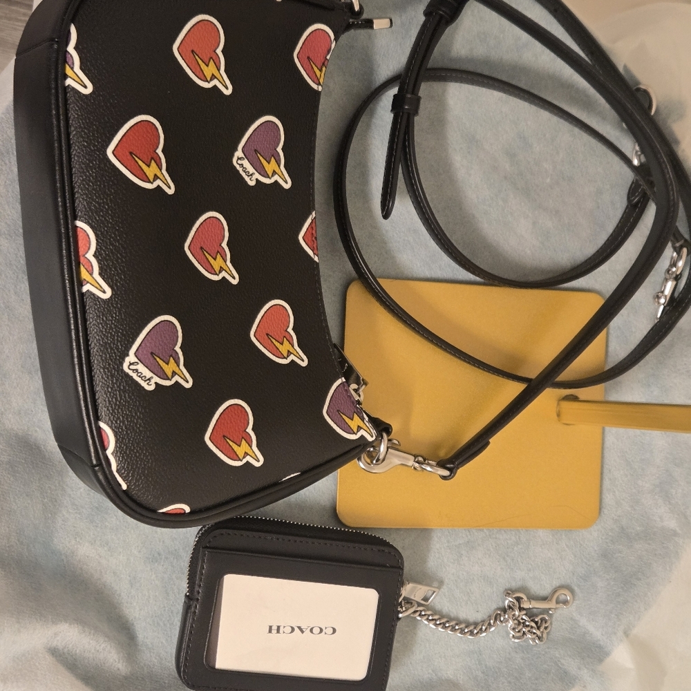 Coach Terri Bag and Wallet Set, Hearts, Has Both Straps-missing Hangtag - Picture 9 of 16